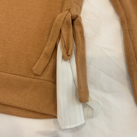 Mustard sweater with faux under blouse - Picture 2 of 3